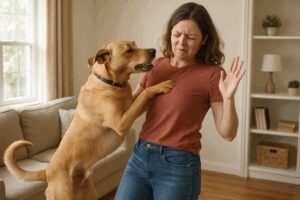 cao pulando problema