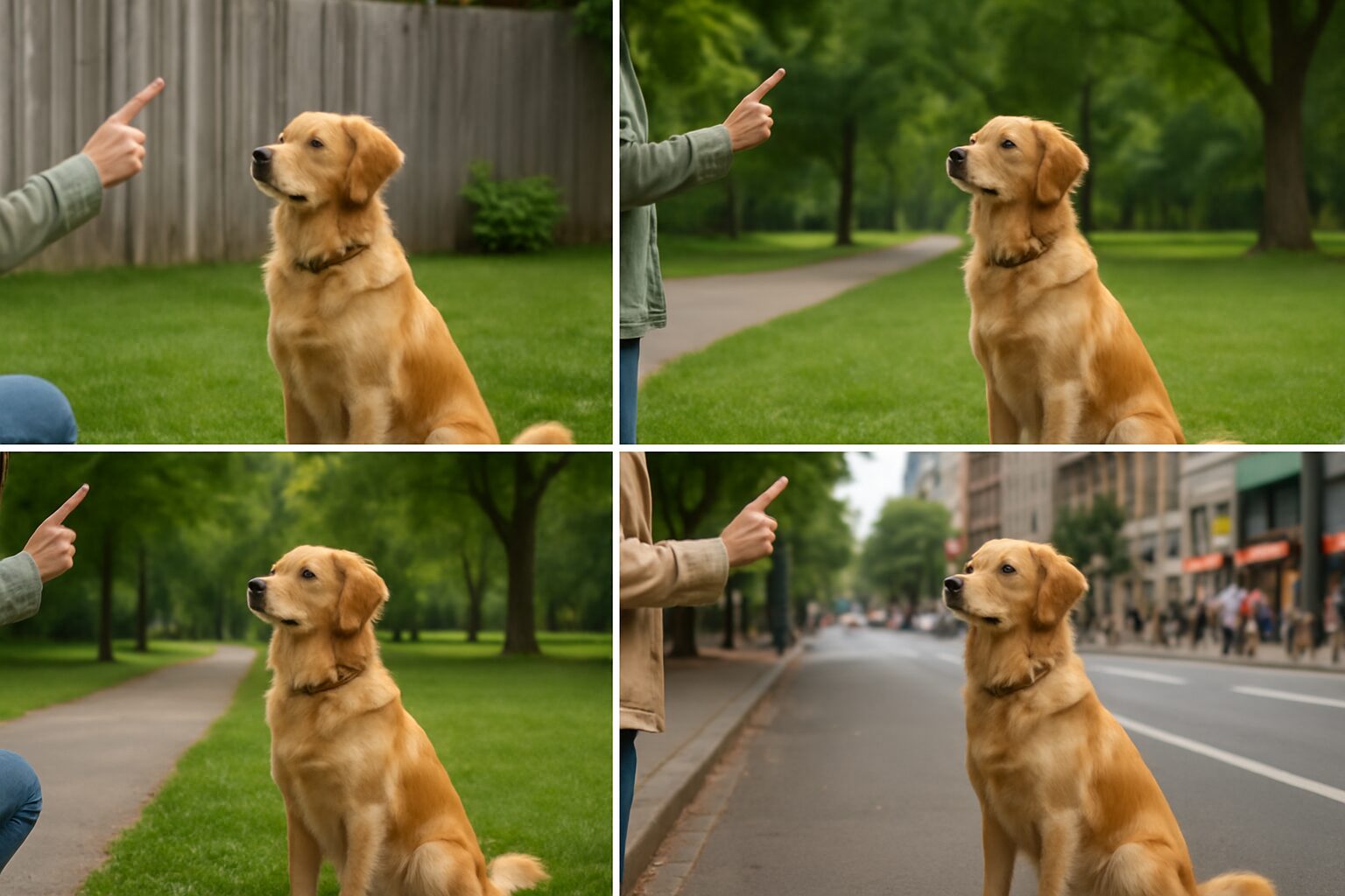 Treinando seu Cão na Rua: Generalização e Controle em Ambientes Distraídos 1 Cão sendo treinado em diferentes ambientes