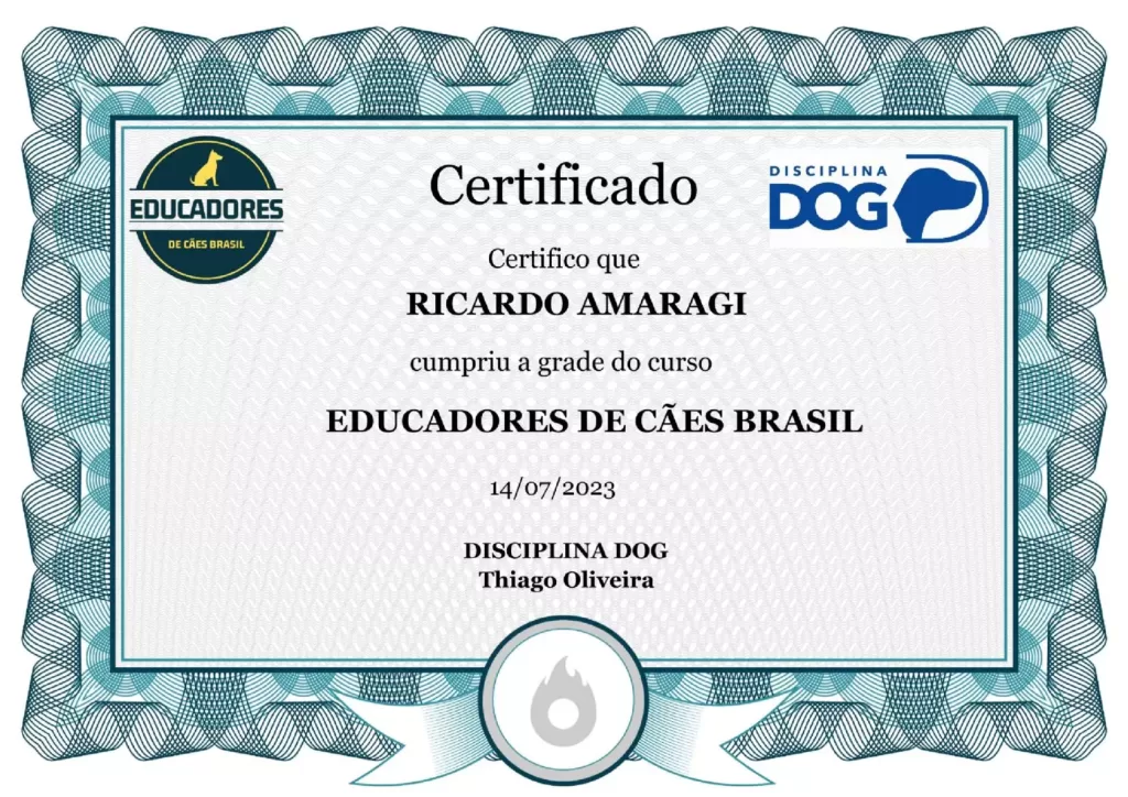 Formação de Adestradores 4 certificado disciplina dog 1