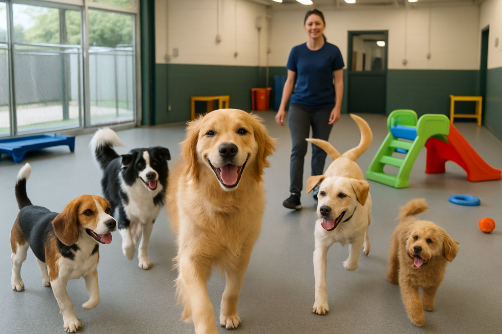 Enriquecimento Ambiental para Cães: Estimulando Mente e Corpo para uma Vida Feliz 3 enriquecimento social creche
